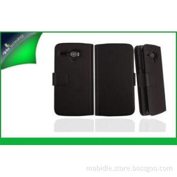 Black Flip type Mobile Phone Protective PU Leather Cases Fo